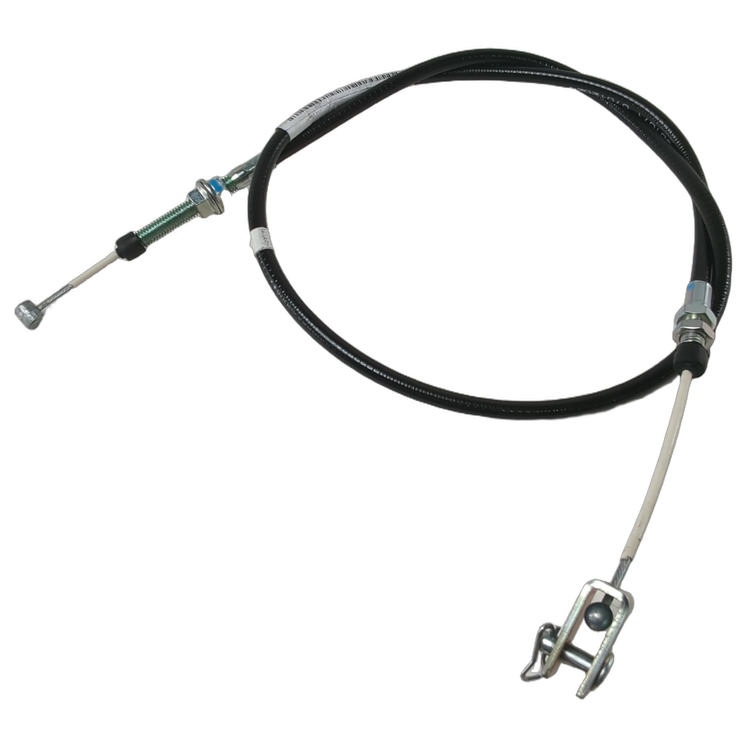 Black brake cable with metal fittings and threaded adjuster for Can-Am offroad vehicles.
