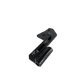 Black metal right-hand central door hinge with mounting holes and cylindrical pivot section.