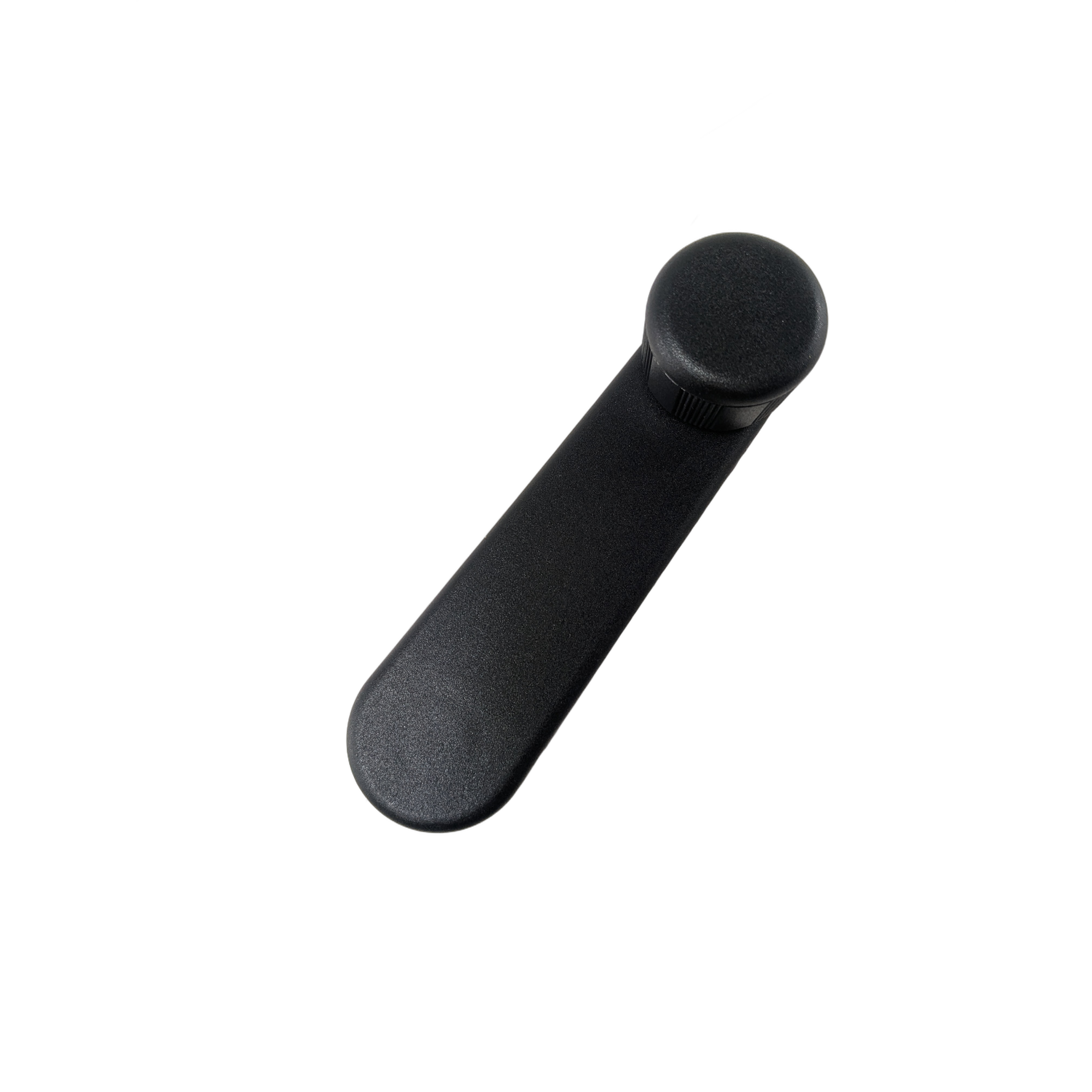 Black textured metal lever handle with rounded knob end designed for off-road vehicle use.