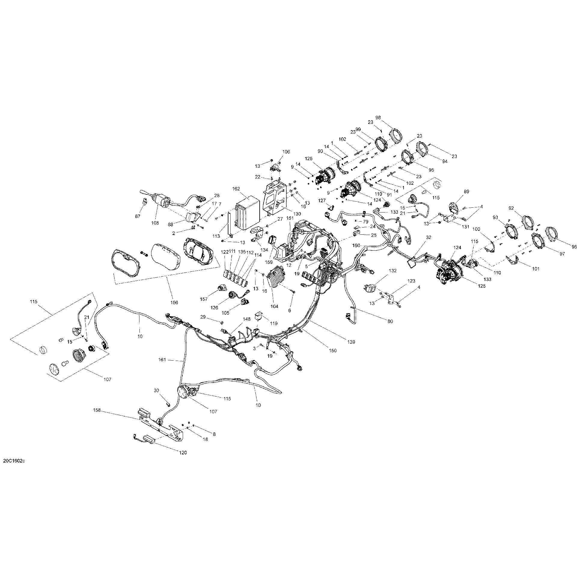 An Image of a Genuine Can-Am Parts Schematic Diagram showing the schematic - ELECTRICAL SYSTEM - X DS-X RS