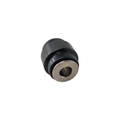 Black cylindrical radial joint with silver metal inner ring and smooth outer surface.