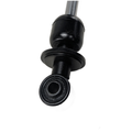 Black rear shock absorber with metal rod and cylindrical rubber bushing for Can-Am vehicles.