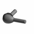 Black metal tie rod end with cylindrical and rounded joint sections designed for Polaris ATV steering mechanism.