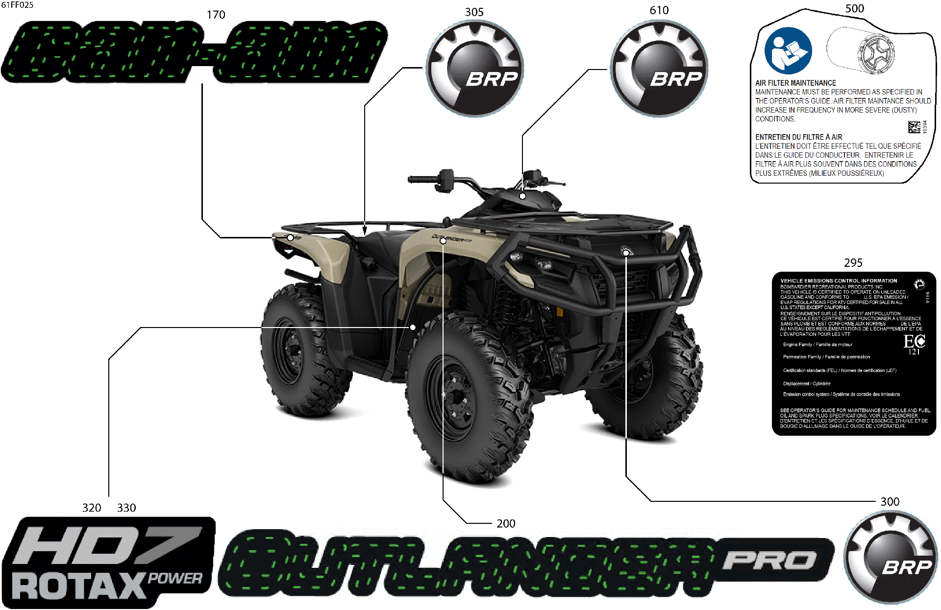 An Image of a Genuine Can-Am Parts Schematic Diagram showing the schematic - BODY - FEATURE DECALS