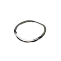Silver metallic exhaust seal ring with smooth, rounded edges and a slightly irregular circular shape.