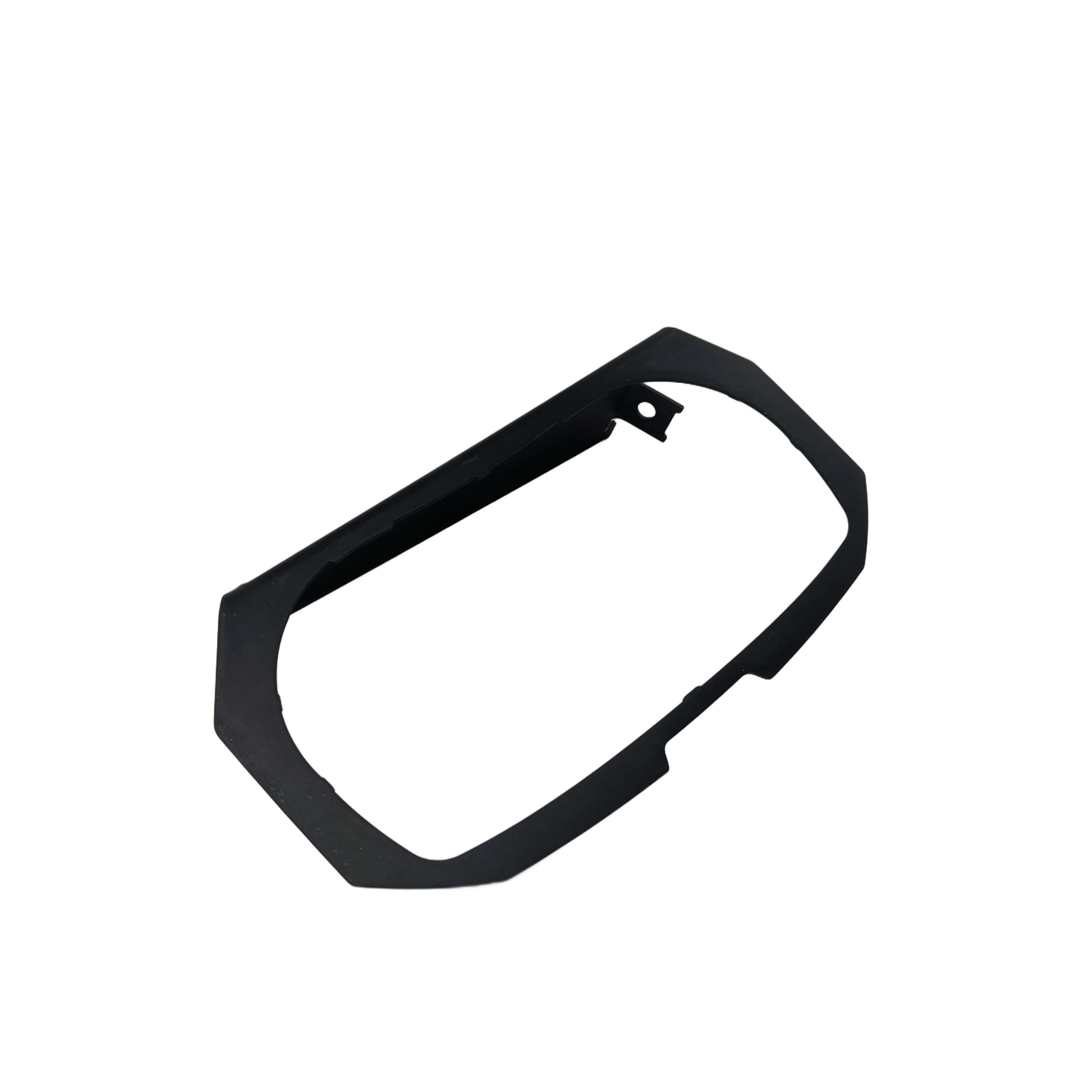 Black plastic cluster support frame with angular edges and mounting tabs for Can-Am vehicles.