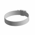 Stainless steel hose clamp with adjustable tightening mechanism and smooth band surface.