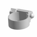 Stainless steel adjustable hose clamp with a slotted tightening mechanism and rounded tightening screw head.