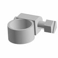 Silver metal hose clamp with hex bolt tightening mechanism and cylindrical band design.