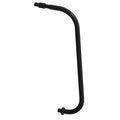 Black curved throttle cable with metal connectors on both ends for motorcycle use.