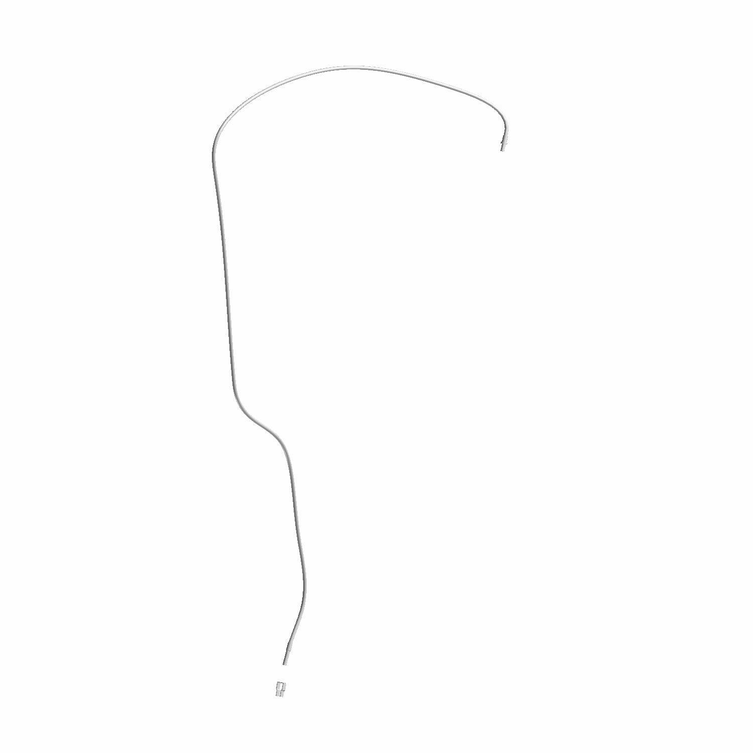 Black flexible parking brake cable with metal fittings on both ends for Polaris UTVs.