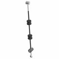 Black metal saddlebag latch cable with silver cylindrical ends and two rubber grommets.