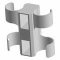 Gray plastic T-Clip T15 with two curved clamps and rectangular cutouts for Polaris UTV models.