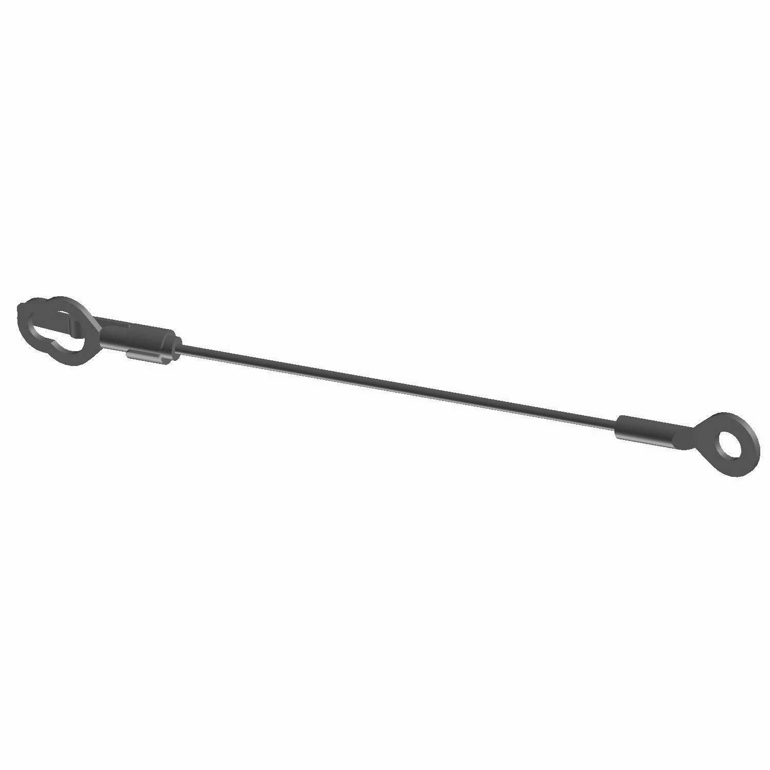 Black metal tailgate cable with looped ends for Polaris UTV models.