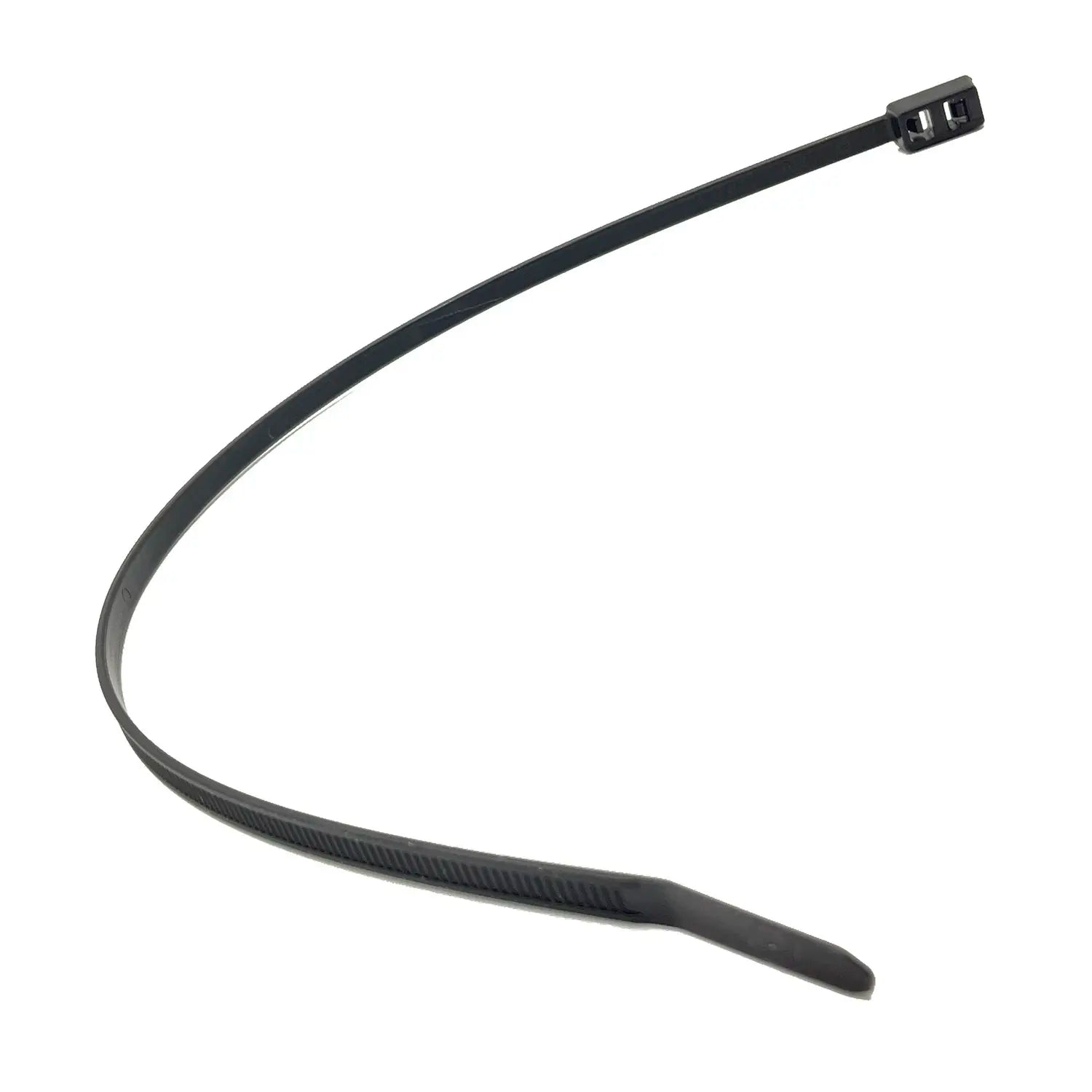 Black flexible double-loop nylon strap with locking mechanism, 260mm length.