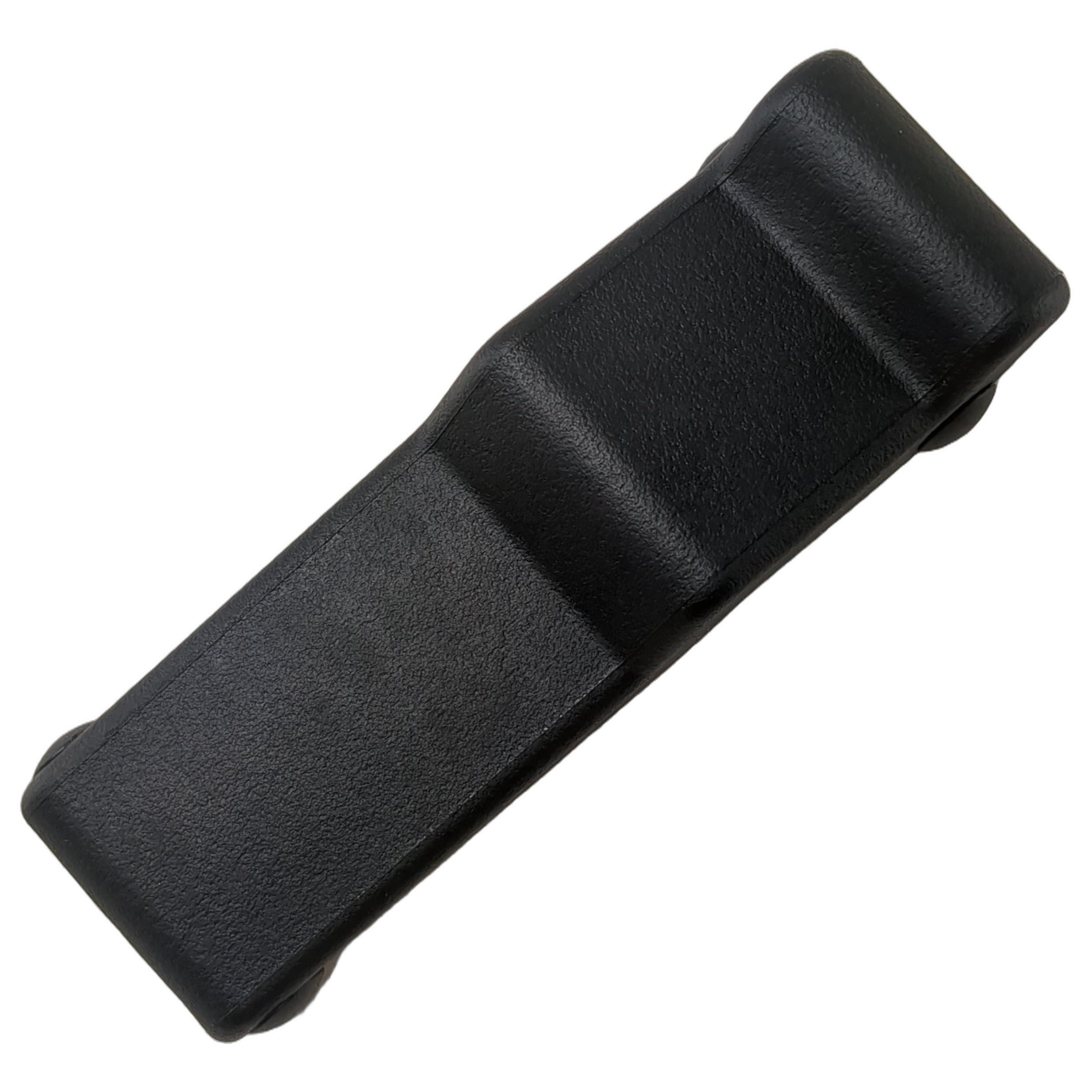 Black textured rubber lower latch part with contoured shape for Polaris ATV models.