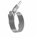 Stainless steel T-bolt hose clamp with a 66.4mm diameter and integrated tightening mechanism.