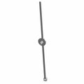 Black plastic zip tie with rectangular locking head and smooth tapered tail.