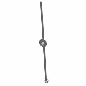 Black plastic zip tie with rectangular locking head and smooth tapered tail.