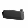 Matte black rugged plastic outer door handle with mounting bracket for Polaris UTV left side.