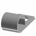 Black vinyl cushioned P clip with flat mounting base and circular hole.