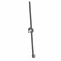 Black elongated routing clip with a central rounded clamp and square end for securing cables or hoses.