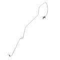 Black throttling cable with metal fittings designed for Polaris offroad vehicles.