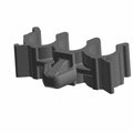 Black triple clip with three rounded clamp sections and a central locking tab.