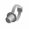 Gray plastic clip with a rounded head and ribbed stem designed for secure fastening.