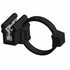 A 3D-rendered image of the Edge Clip 1-3mm Thickness by Polaris, a black plastic clamp ring with a rectangular lock and circular band, OEM for Indian Polaris motorcycles. Fits 1-3mm edges. Shown on a white background.