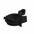 Black plastic Omega-shaped cable clip clamp with adjustable screw and mounting slot.