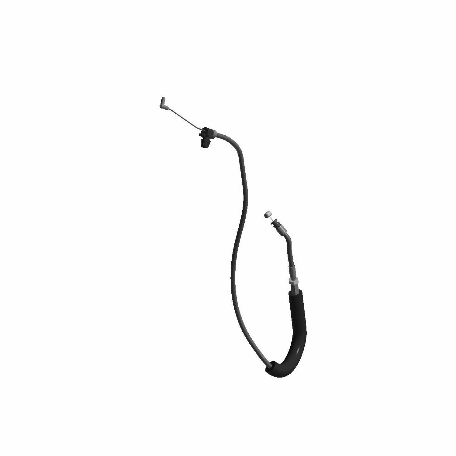 Black flexible rear adjustable door cable with metal connectors and protective rubber grip for Polaris UTV door mechanism.