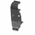 Black metal double clip bracket with curved top and mounting holes for offroad vehicle assembly.