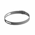 Metal slotted hose clamp with adjustable buckle, 100-110mm diameter, silver-gray finish.