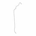 Black metal shift cable with bent ends designed for Polaris Ranger Crew models.