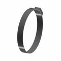 Black metal Oetiker clamp band with a rectangular locking mechanism end.