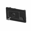 Black rectangular Polaris outer front handle with integrated lock and key slot, textured grip surface.