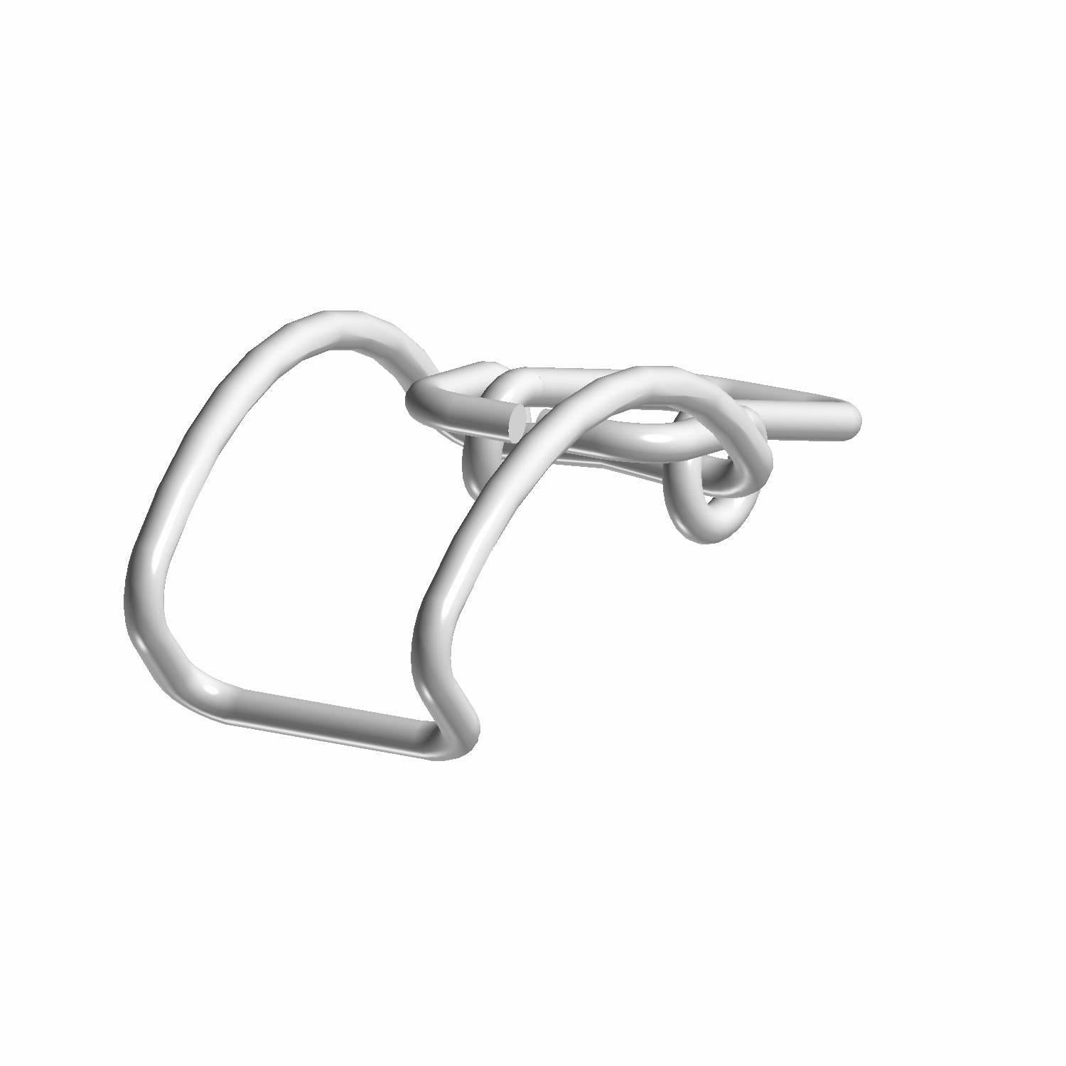 Silver metal Airbox Clip with curved locking design for Polaris Ranger XD 1500 models.