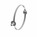 Metallic circular clip with a pointed fir tree style locking tab and smooth band, silver finish.