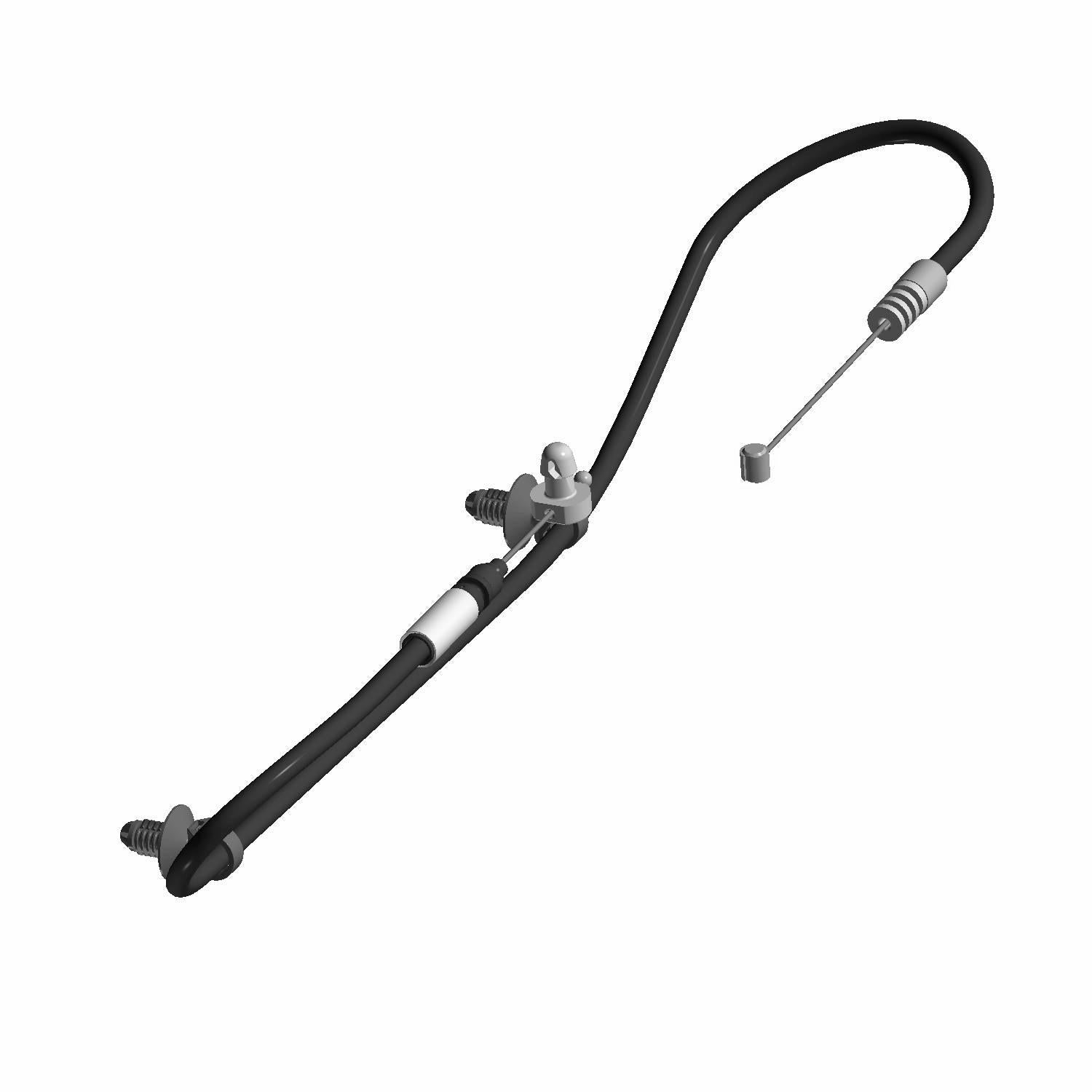 Black metal and rubber door cable with mounting hardware and a steel cable end for Polaris Ranger XD 1500 UTVs.