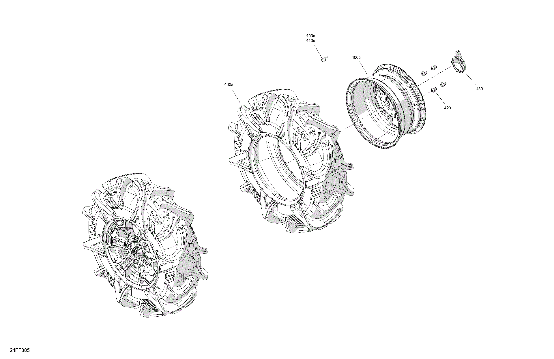 An Image of a Genuine Can-Am Parts Schematic Diagram showing the schematic - DRIVE - FRONT WHEELS