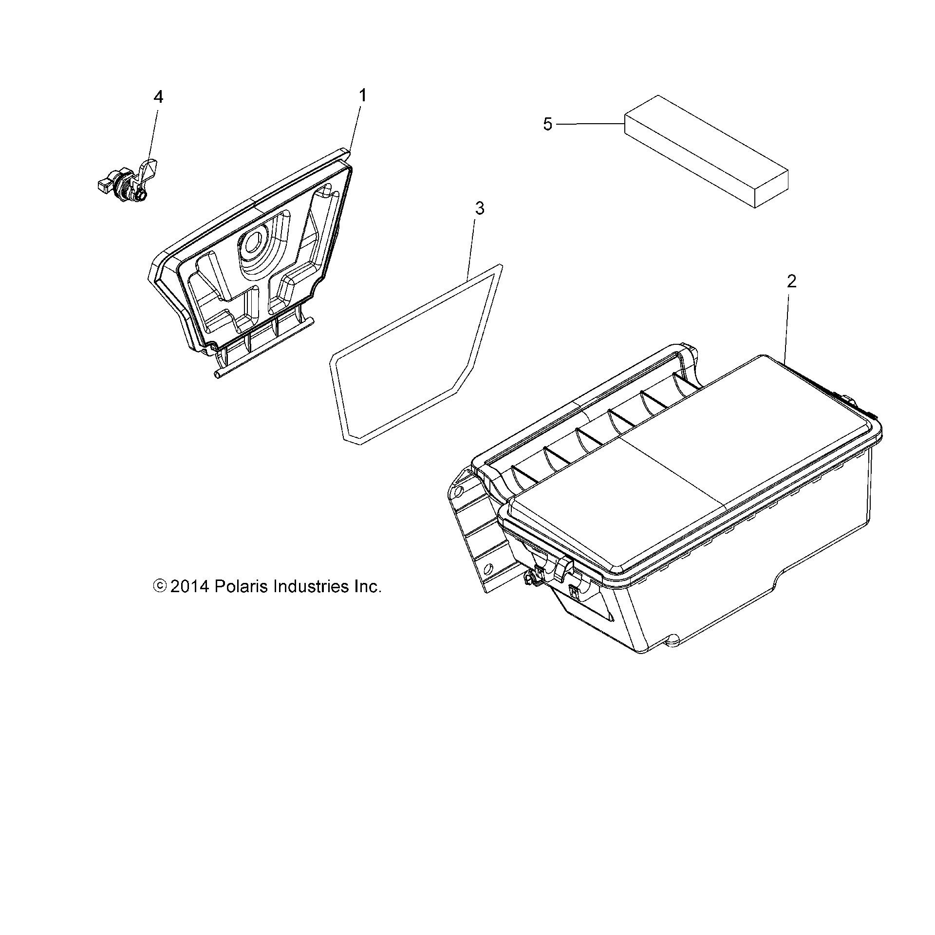 An Image of a Genuine Polaris Parts Schematic Diagram showing the schematic - BODY: STORAGE REAR - 2016 POLARIS SPORTSMAN XP 1000