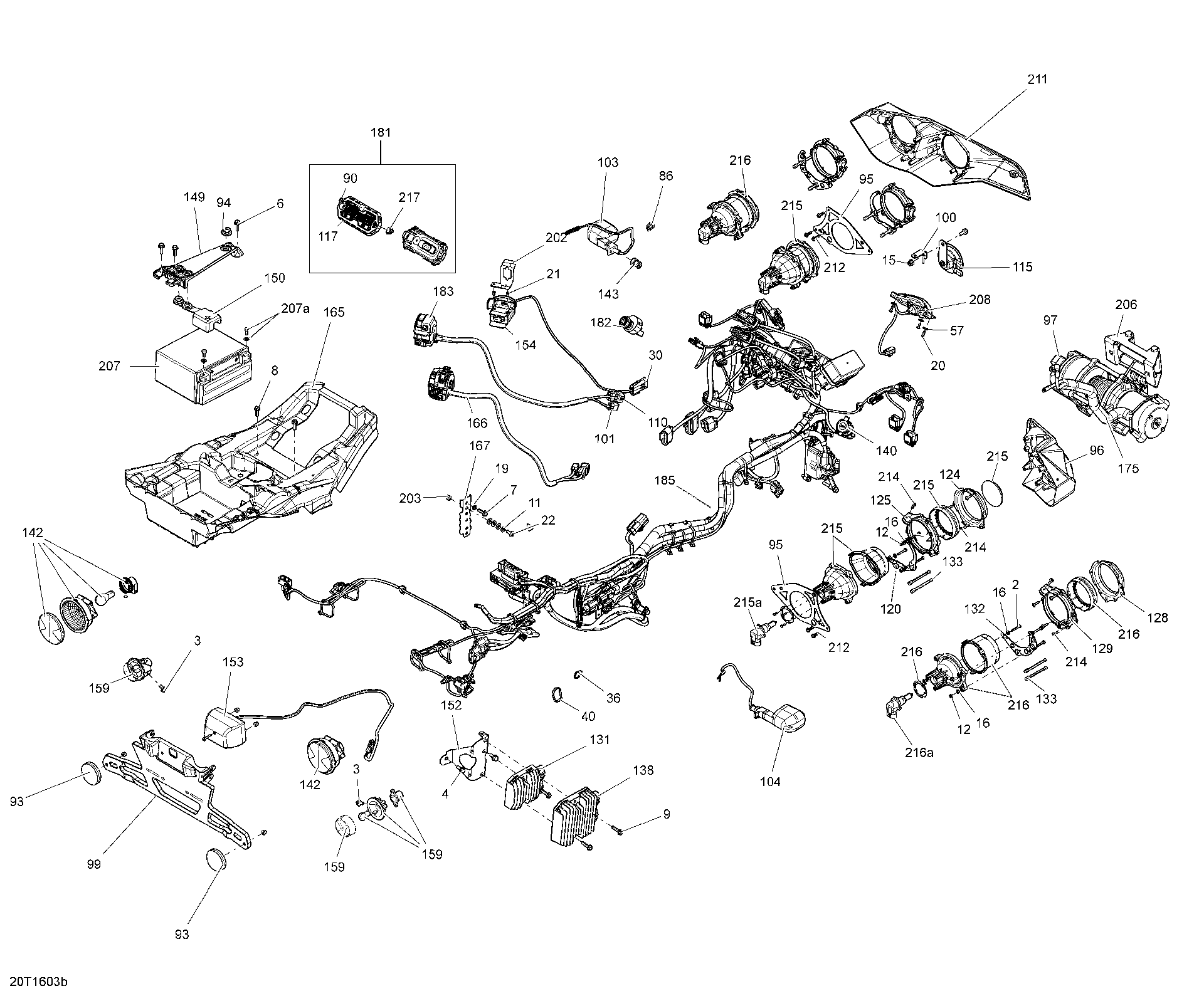 An Image of a Genuine Can-Am Parts Schematic Diagram showing the schematic - ELECTRICAL SYSTEM