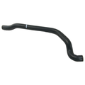 Black rubber radiator hose with smooth surface and slight bends on each end.