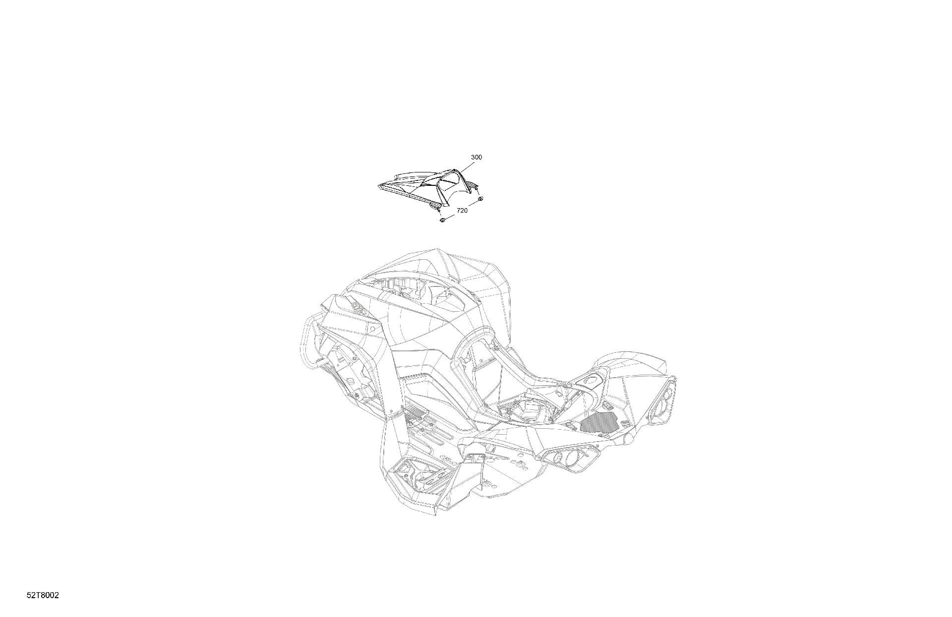 An Image of a Genuine Can-Am Parts Schematic Diagram showing the schematic - BODY - SNORKEL