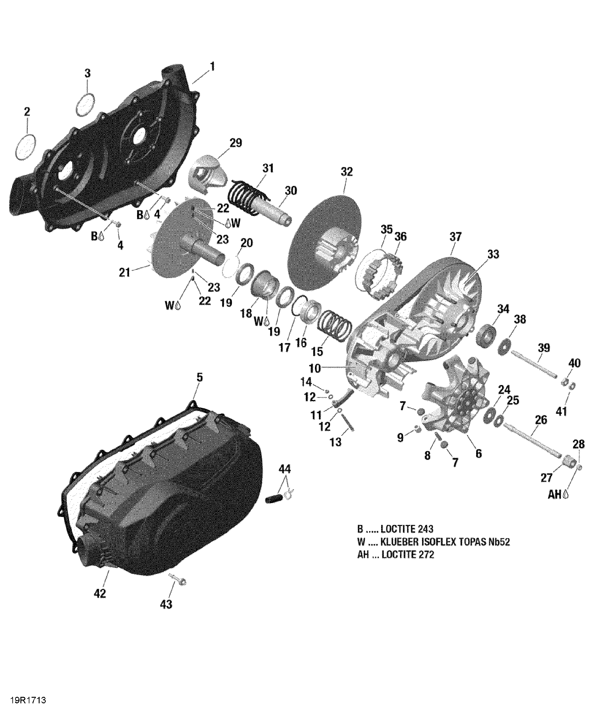 An Image of a Genuine Can-Am Parts Schematic Diagram showing the schematic - ROTAX - CVT
