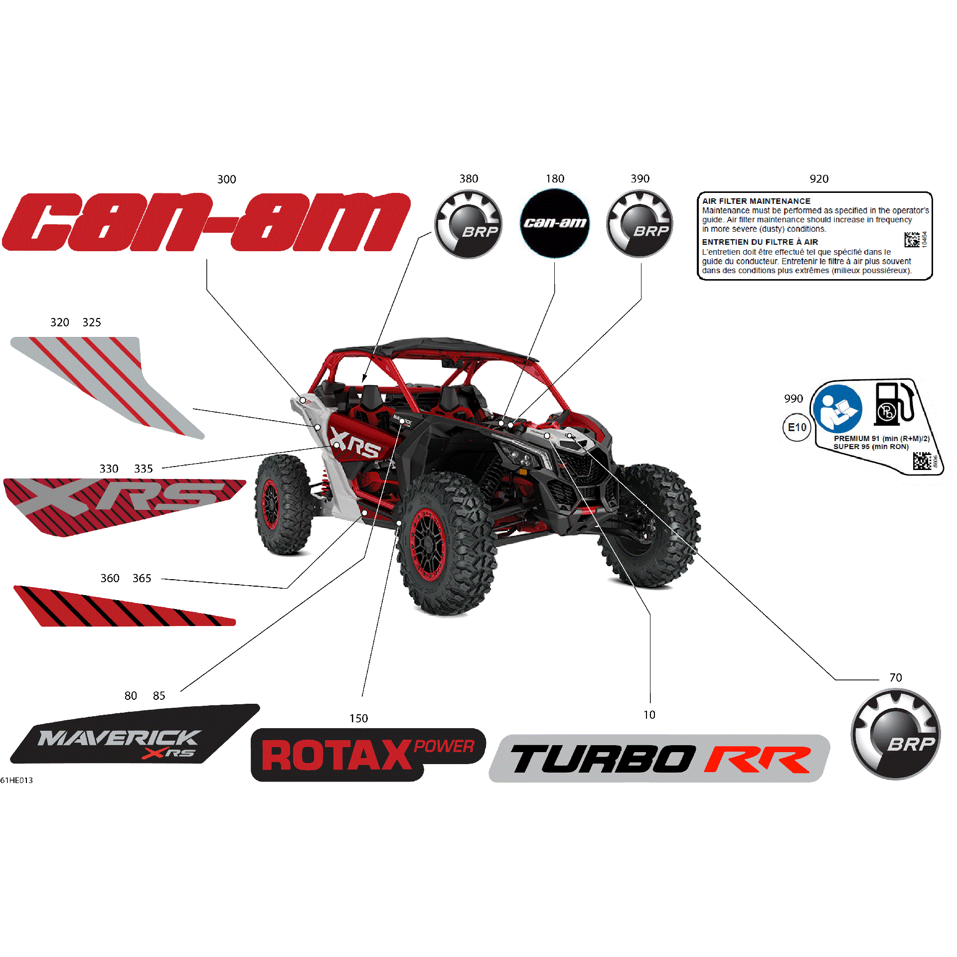 An Image of a Genuine Can-Am Parts Schematic Diagram showing the schematic - BODY - DECALS