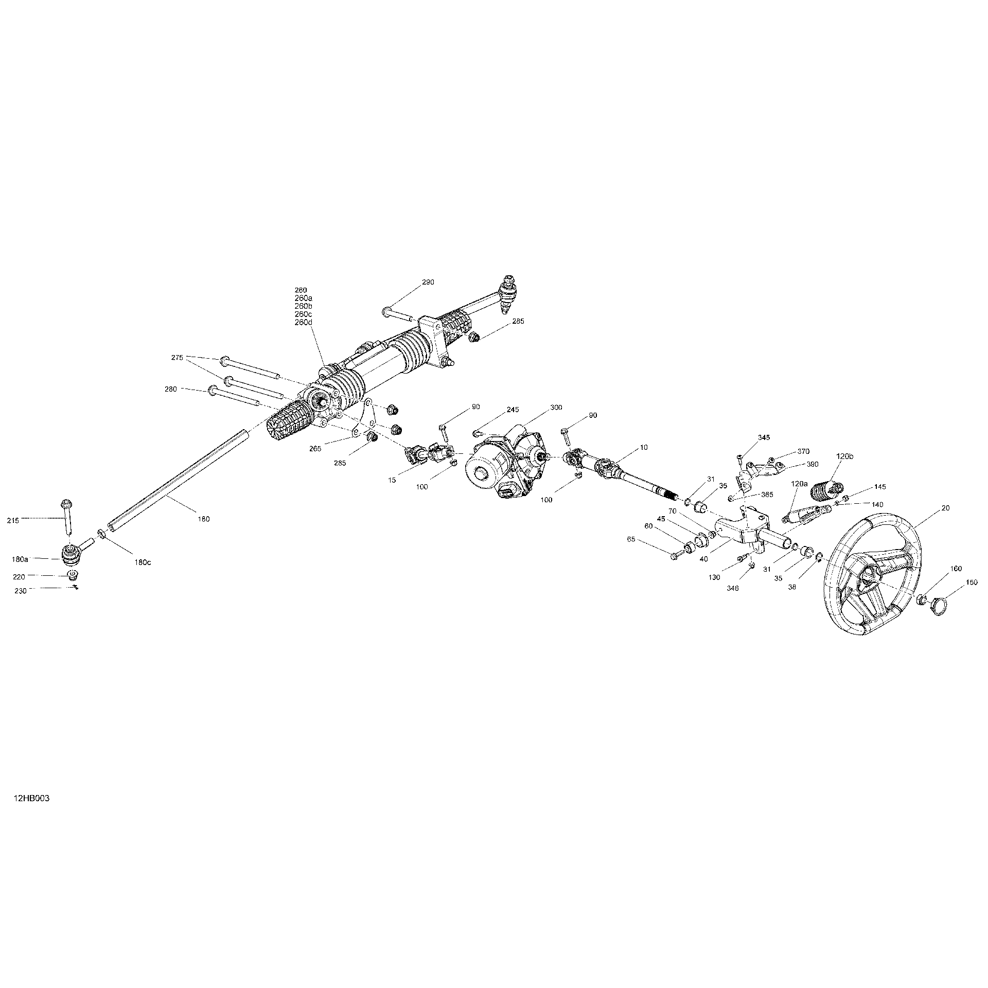 An Image of a Genuine Can-Am Parts Schematic Diagram showing the schematic - MECHANIC - STEERING