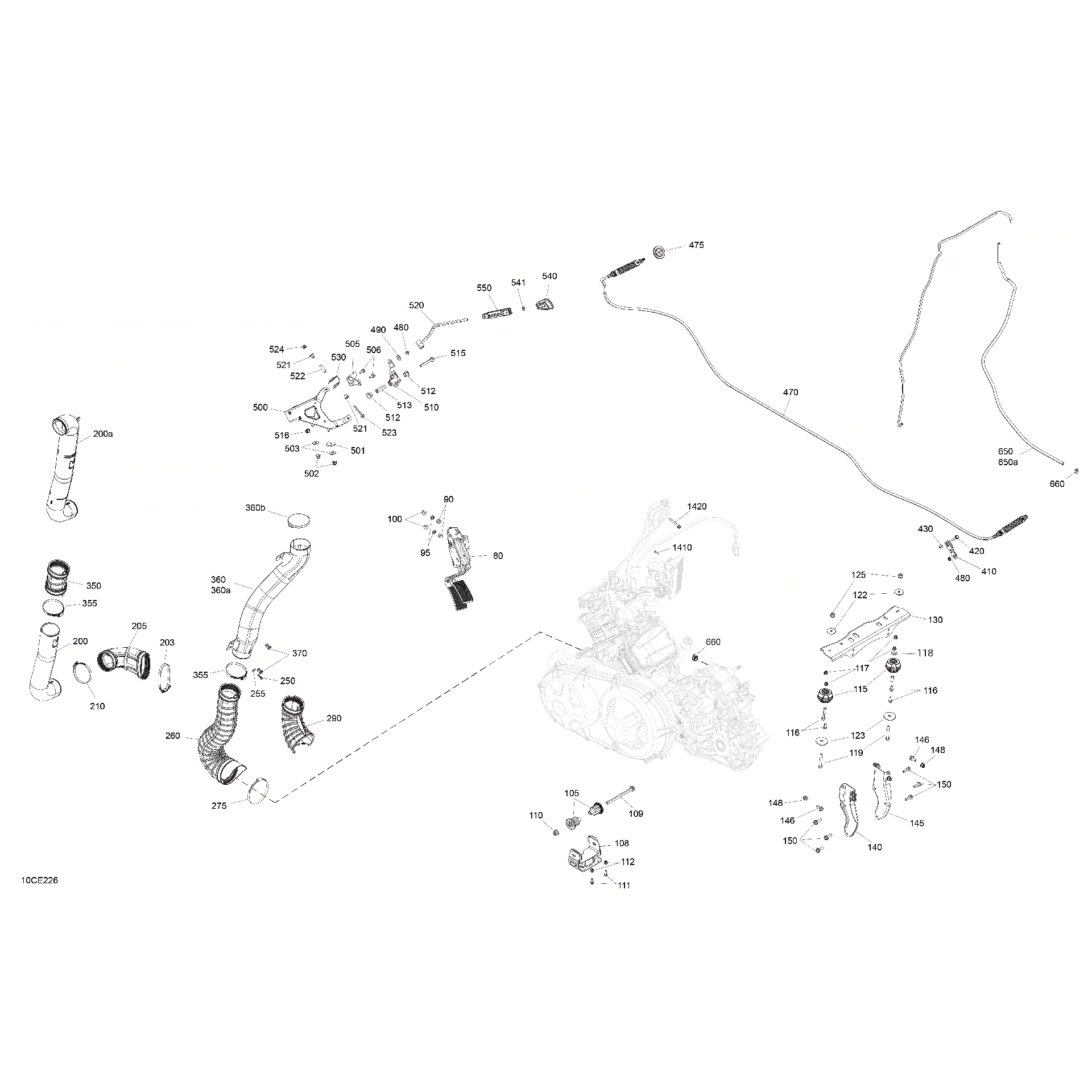 An Image of a Genuine Can-Am Parts Schematic Diagram showing the schematic - ENGINE - SYSTEM