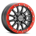 ATV / UTV Alpha Beadlock 15X7 5 / 4.5 (+25Mm) Gunmetal / Red by Raceline